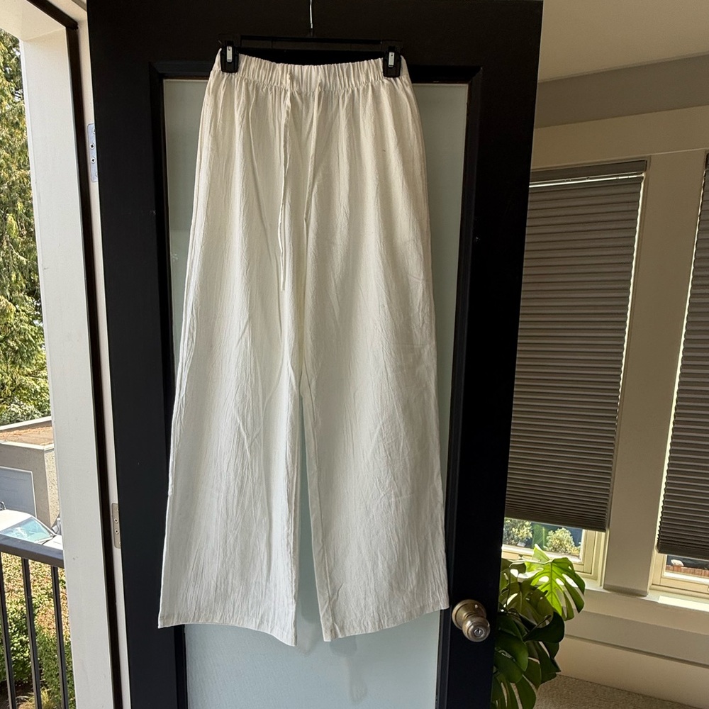 White Wide-Leg Pants